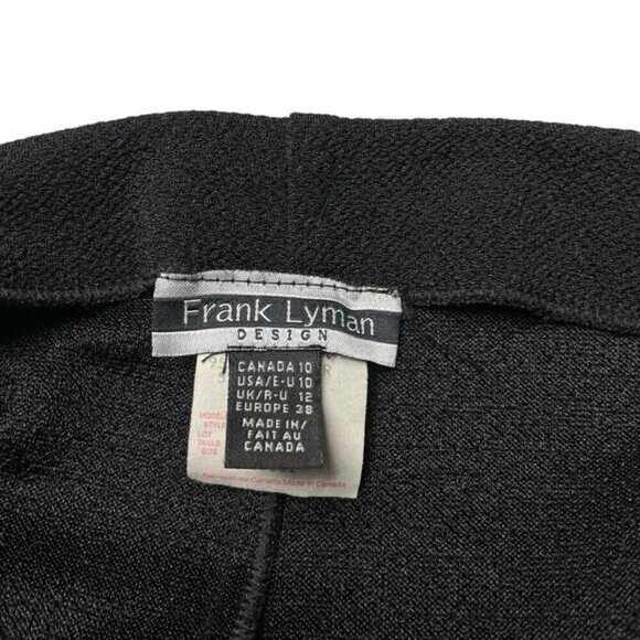 FRANK LYMAN Design Vintage Pull-On Maxi Skirt Sz 10 Front Slit White Piping - Picture 3 of 4